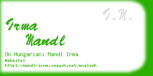 irma mandl business card